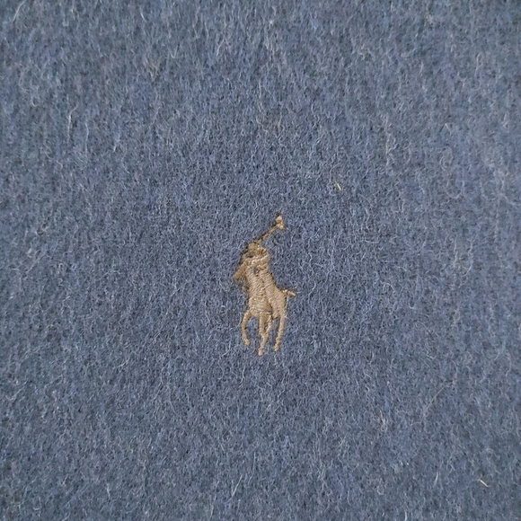 Polo Ralph Lauren Men's Classic Reversible Wool Scarf Navy Blue Grey - Picture 11 of 16